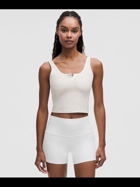 Lululemon Align notched neck top - light ivory/white - size 2